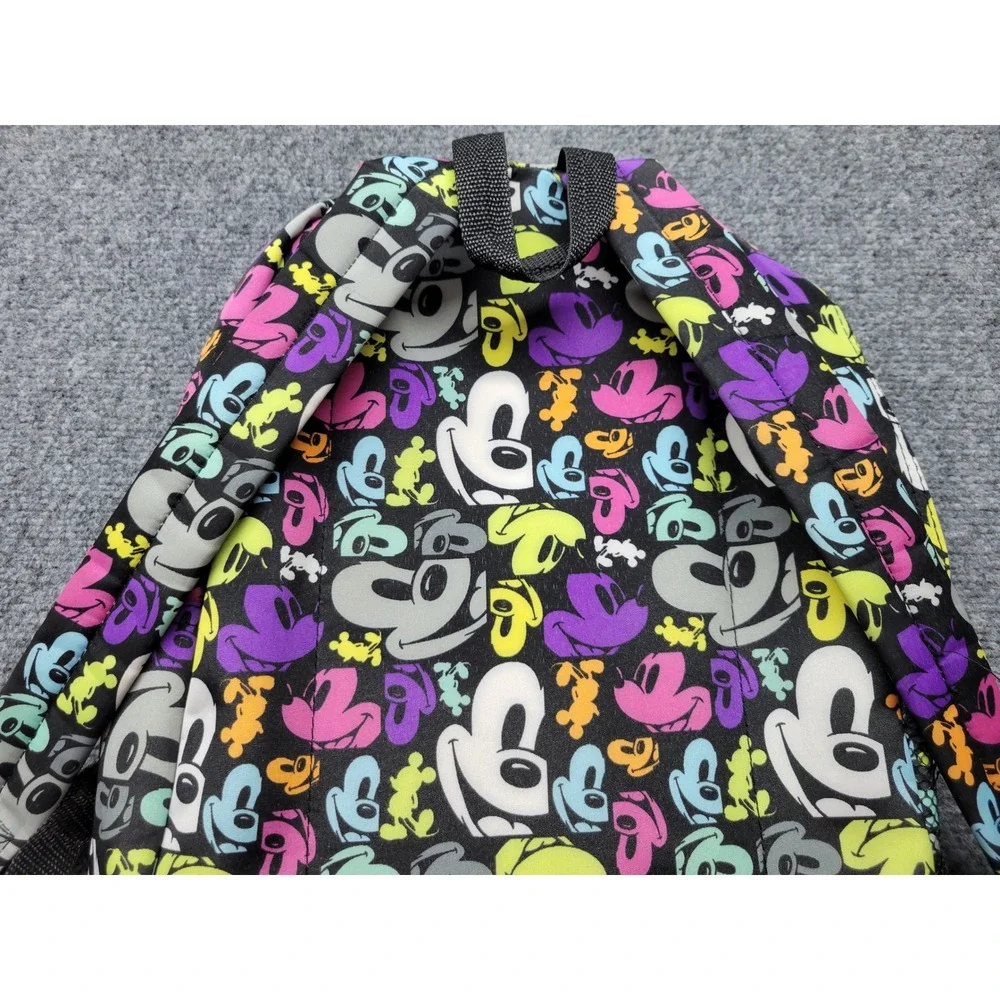 Disney Parks Mickey Mouse Neon Pop Art Backpack Black Multicolor RN 84167